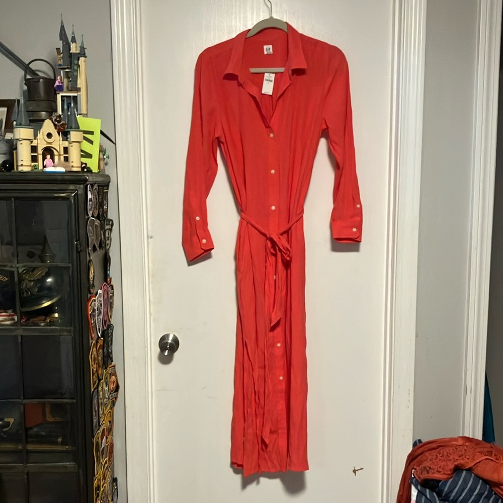 NWT  Gap T-shirt Maxi dress pink Size M